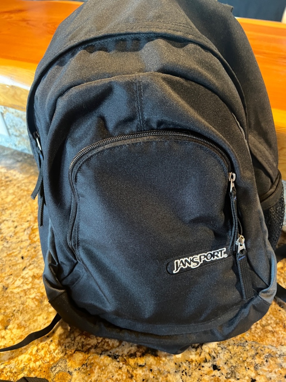 Jansport Black Backpack with Front Organizer Pocket